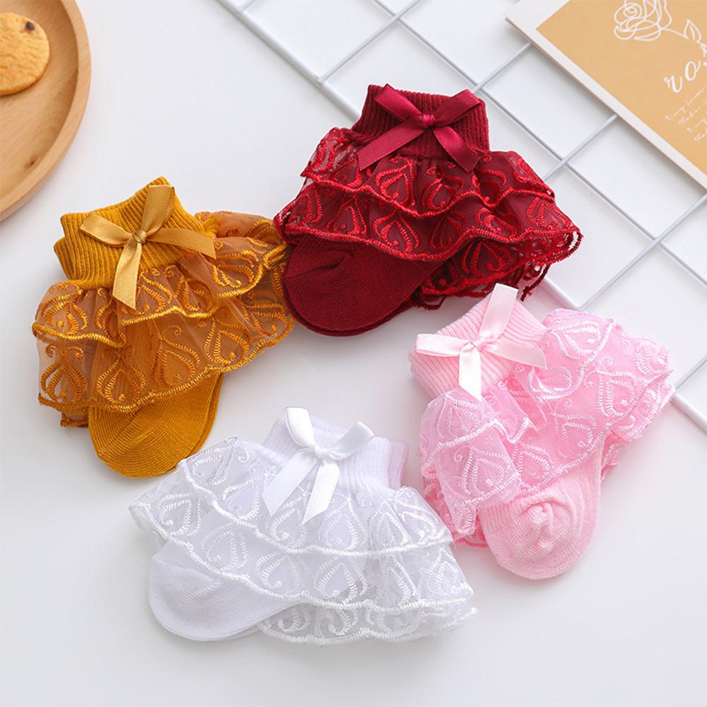 Double-Layer Toddler Ruffle Ankle Socks Soft Infant Summer Socks Delicate Baby Girls Lace Socks