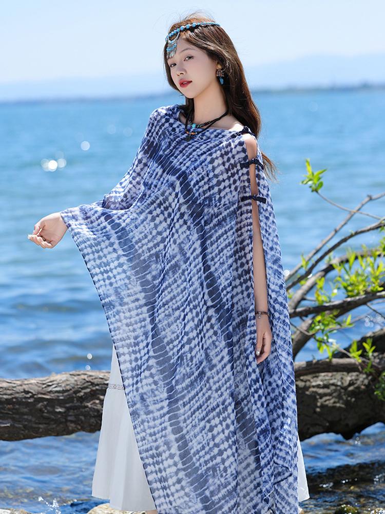 Elegant Women Thin Silk Scarf Wrap Shawl Print Ladies Sunscreen Bandanas Hijab Mujer Boho Scarve Pareo Casual Chinese Style New