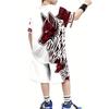 The 2025 Summer New Boys' Fashionable 3D Printed Casual Pullovers, Short Sleeves and Shorts Outdoor Set