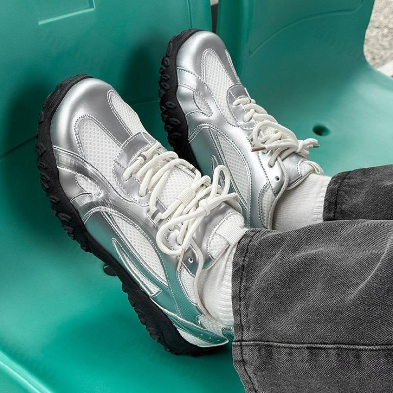 Fashion Men's Niche Design Fashion Trend Low Top Casual Sports Shoes 2025 Autumn Mesh Breathable Comfortable Non Slip Platform sneakers