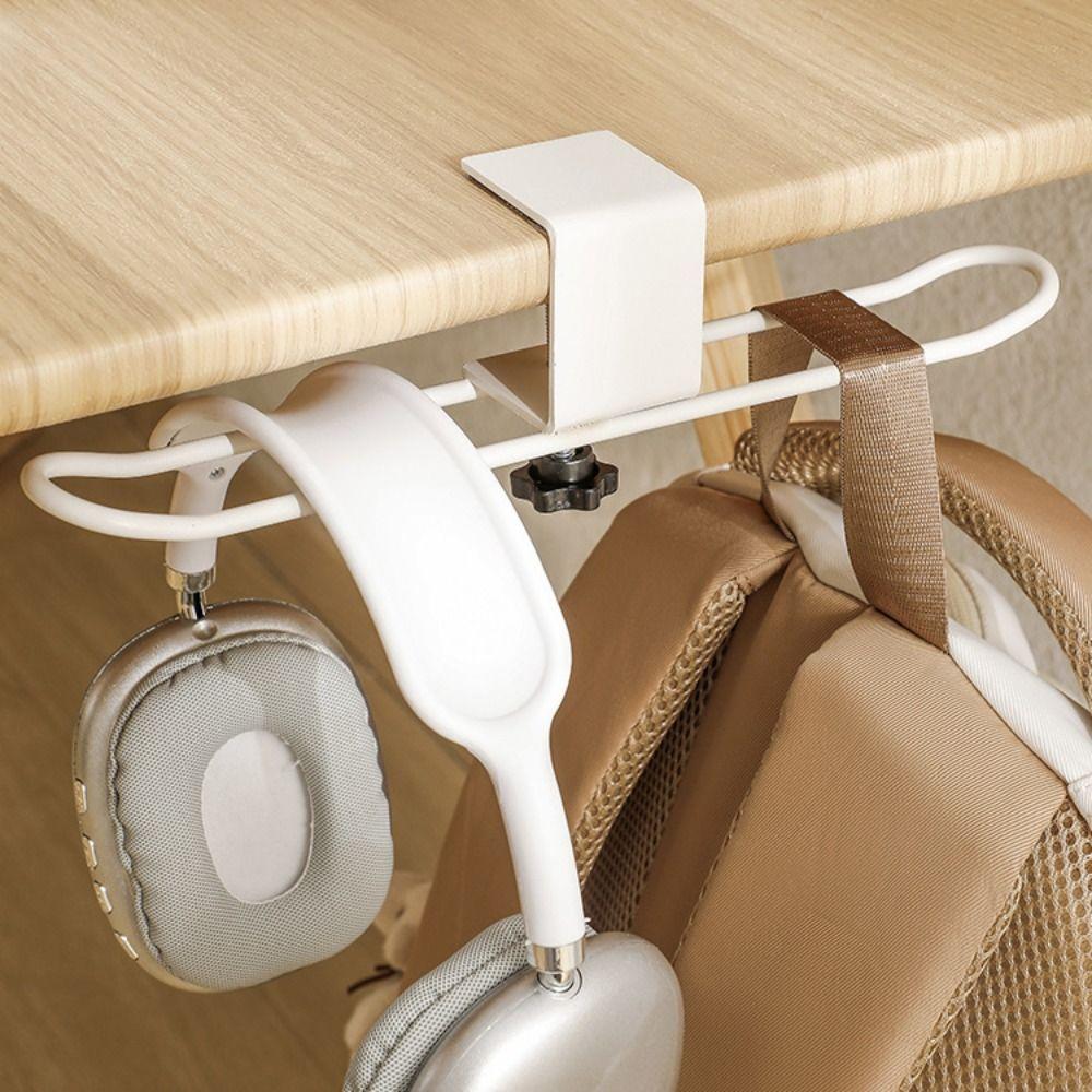 Carbon Steel Desk Mounted Hook Clamp On Table Backpack Holder Desk Side Handbag Rack  Home Office
