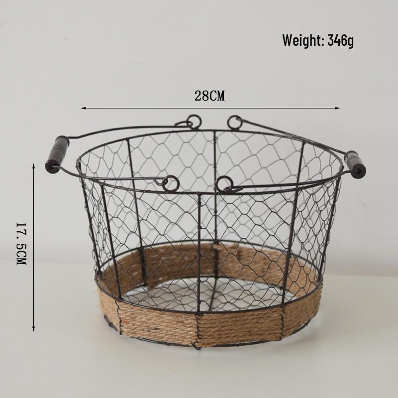 

Кованая железная корзина для фруктов и овощей - Ретро хранение закусок и хлебница