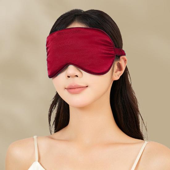 Silk Satin Sleep Mask Contoured Blindfold Bag Portable Airplane with Storage Set Adjustable Sleep Mask