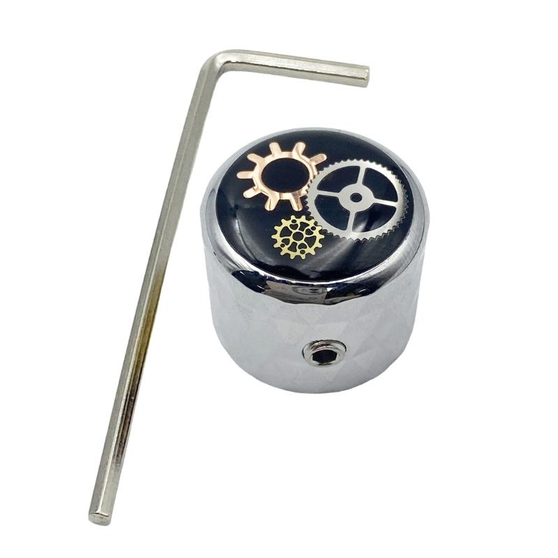 Прочный сплав алюминия Ручки Потенциометра Ручка Тона Электробас-гитара Шестерня Точность Легкая Установка серебряный