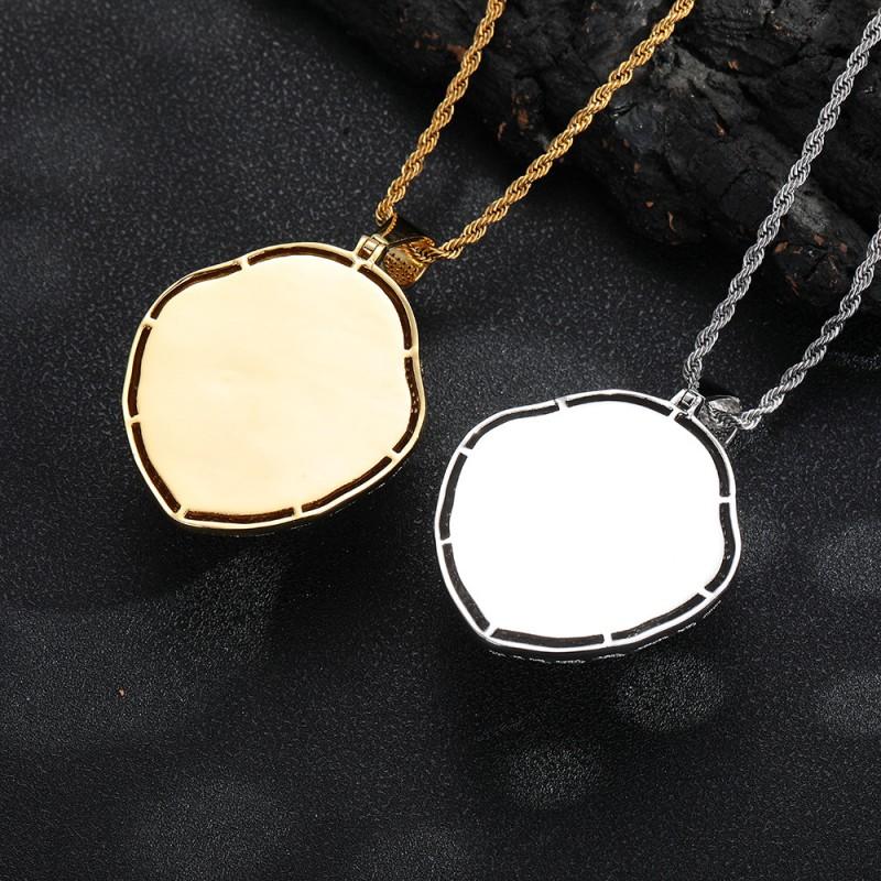 Lion Head Pendant Hip Hop Jewelry Micro Pave Zirconia Statement Necklace