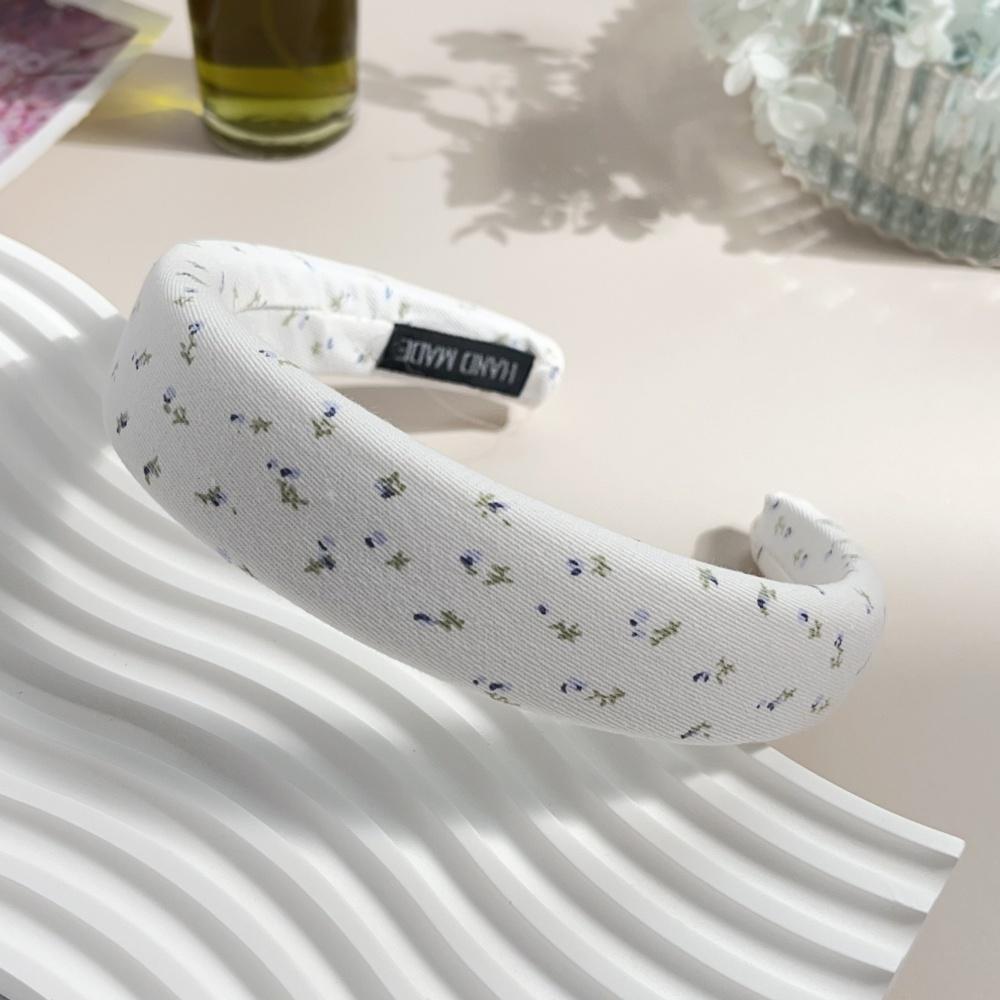New Floral Bowknot Hairbands for Women Girls Korean Hair Accessories Sponge Soft Sweat Flower Bows Wide Hoop Headband Bandana