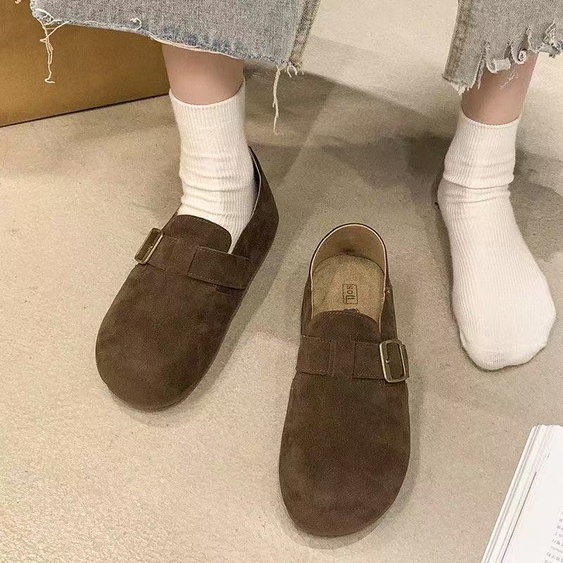 Birken shoes new lazy Doudou Boken flats retro ugly cute Mori soft-soled shoes