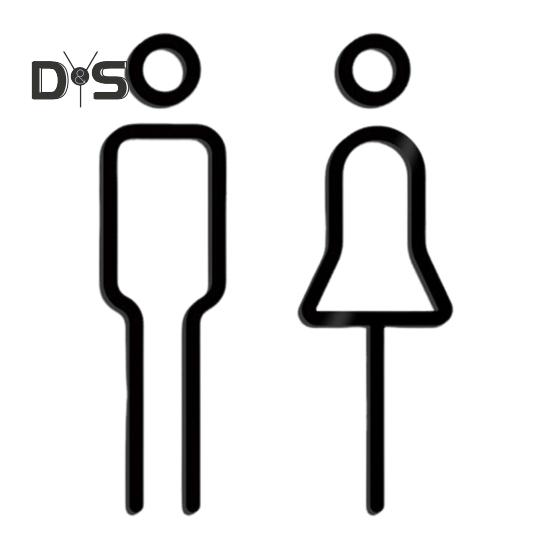 

3D акриловый знак для ванной комнаты, туалета, туалета, туалета, мужчин и женщин, знак на дверь, деловой ресторан, офис, отель, туалетная комната, настенный идентификационный знак чёрный