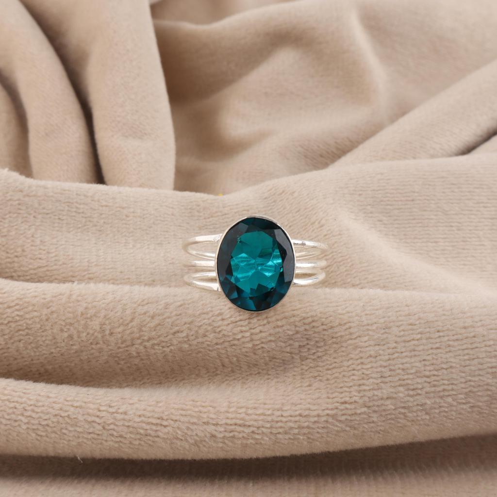 Apatite Gemstone Silver Elegant Ring Handmade 925 Sterling Silver Jewelry For Wedding, March Birthmonth Gift, Apatite Jewelry For Women RR-73-1