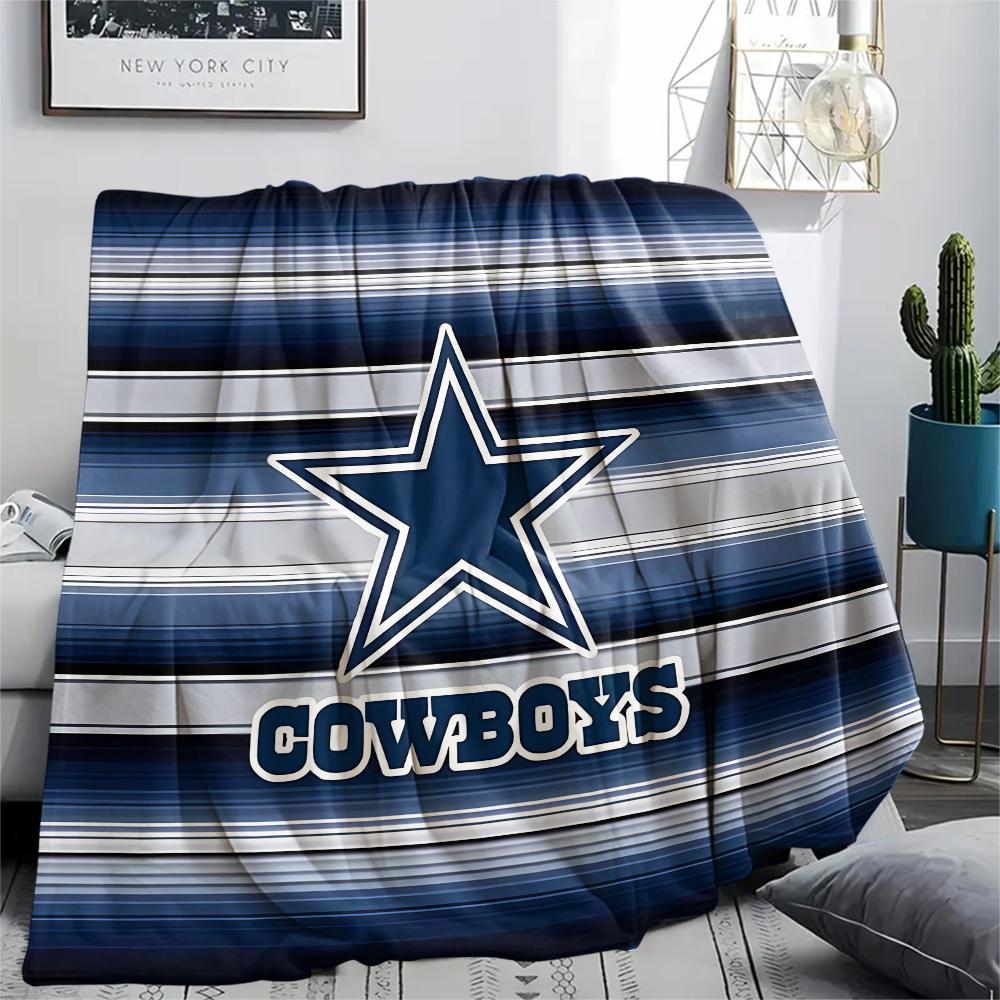 1Pc Cowboys Football Print Flannel Blanket, High quality Comfortable for All Seasons, Home Decor, Warmth and Comfort, Perfect for Gifts