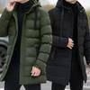 Winter Warm Long Outwear Hooded Mid Length Hooded Men Warm Coat Winter Jacket Fashion Parka Overcoat
