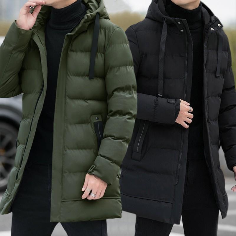Winter Warm Long Outwear Hooded Mid Length Hooded Men Warm Coat Winter Jacket Fashion Parka Overcoat
