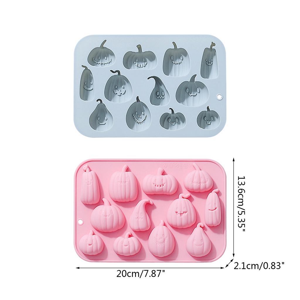 Silicone Chocolate Fondant Decorations Molds Cute Pumpkin Halloween Baking Mold Reusable Candy Trays Silicone Molds