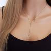 Vintage Gold Color Cross Pendant Necklaces for Women Girls Simple Metal Clavicle Chain Charm Necklace Zircon Gifts