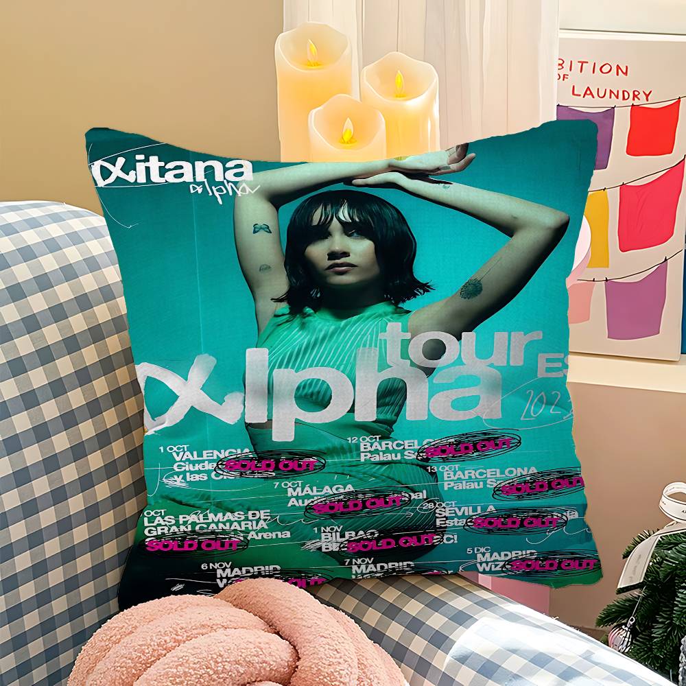 Sängerin A-Aitana Ocaña Büro Kissen Kissenbezug Auto Kissenbezug 45x45CM Lendenkissenbezug Sofa Kissenbezug