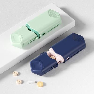 Kleiner Pillenteiler-Organizer, Teleskop-Design, BPA-frei, einfach zu verwenden, kompakte Größe