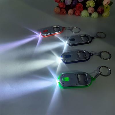 Ouvre-bouteille LED Multifonctionnel Mini Lampe de Poche Illuminée Porte-clés Pendentif