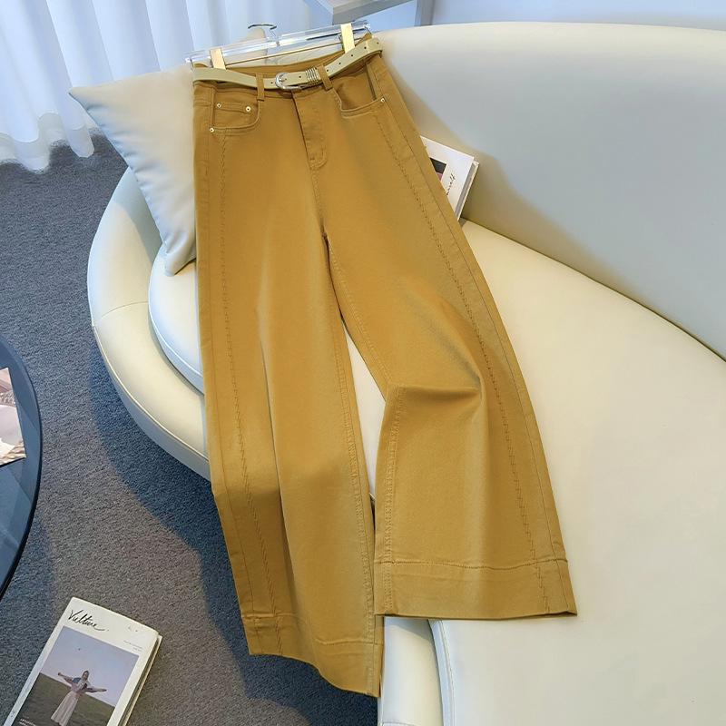 Damen Hellblaue Weitbein-Hose, Hohe Taille, Slim Fit für Birnenform - Frühling/Herbst 2025 Trend