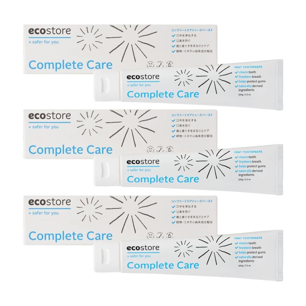 Ecostore Complete Care Toothpaste 100g Kit with Natural Baking Soda Fluoride-Free Plant-Based Ingredients Peppermint