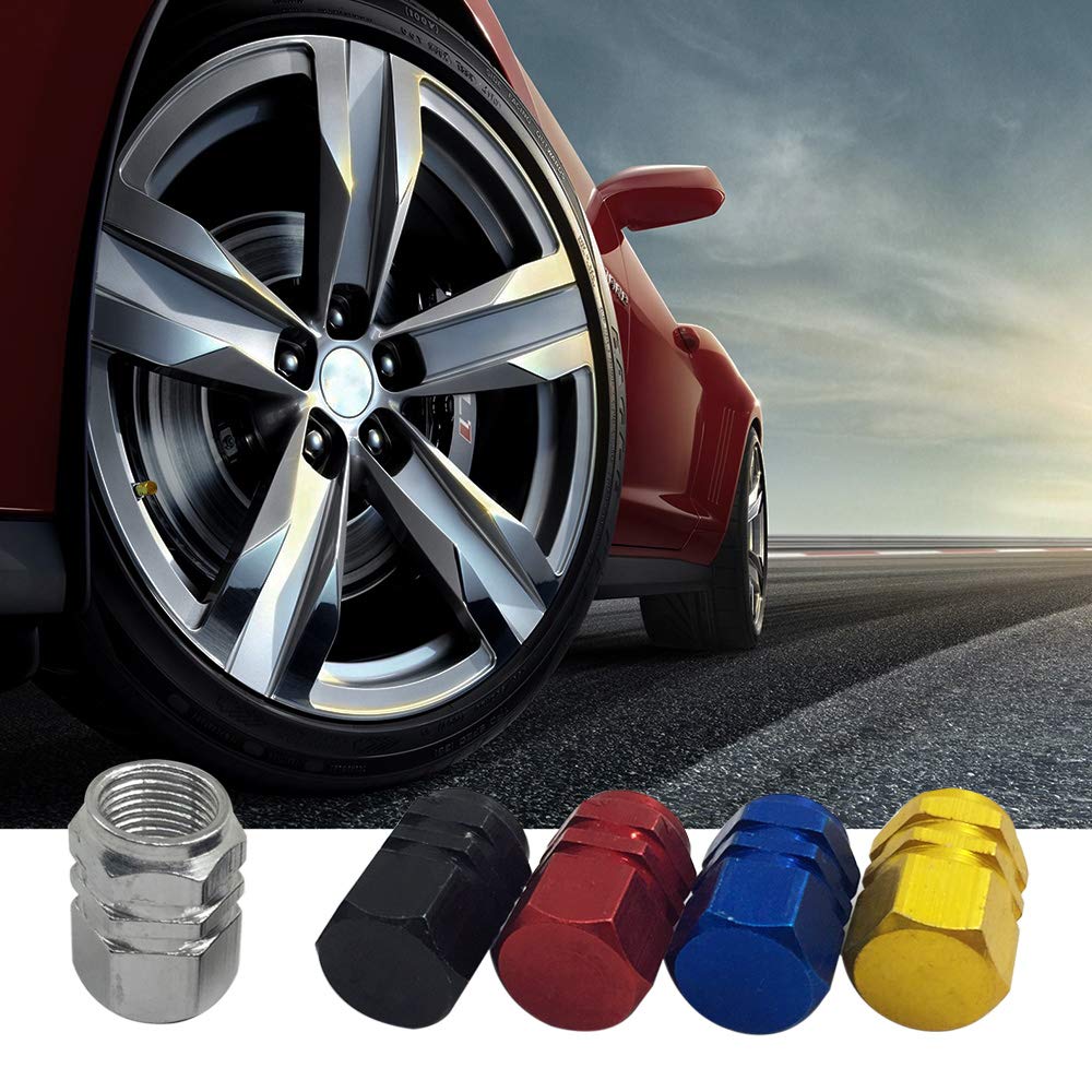 25 Valve Stem Caps, FineGood Aluminum Alloy Tire Valves Dust Cap for Car, Motorcycle,