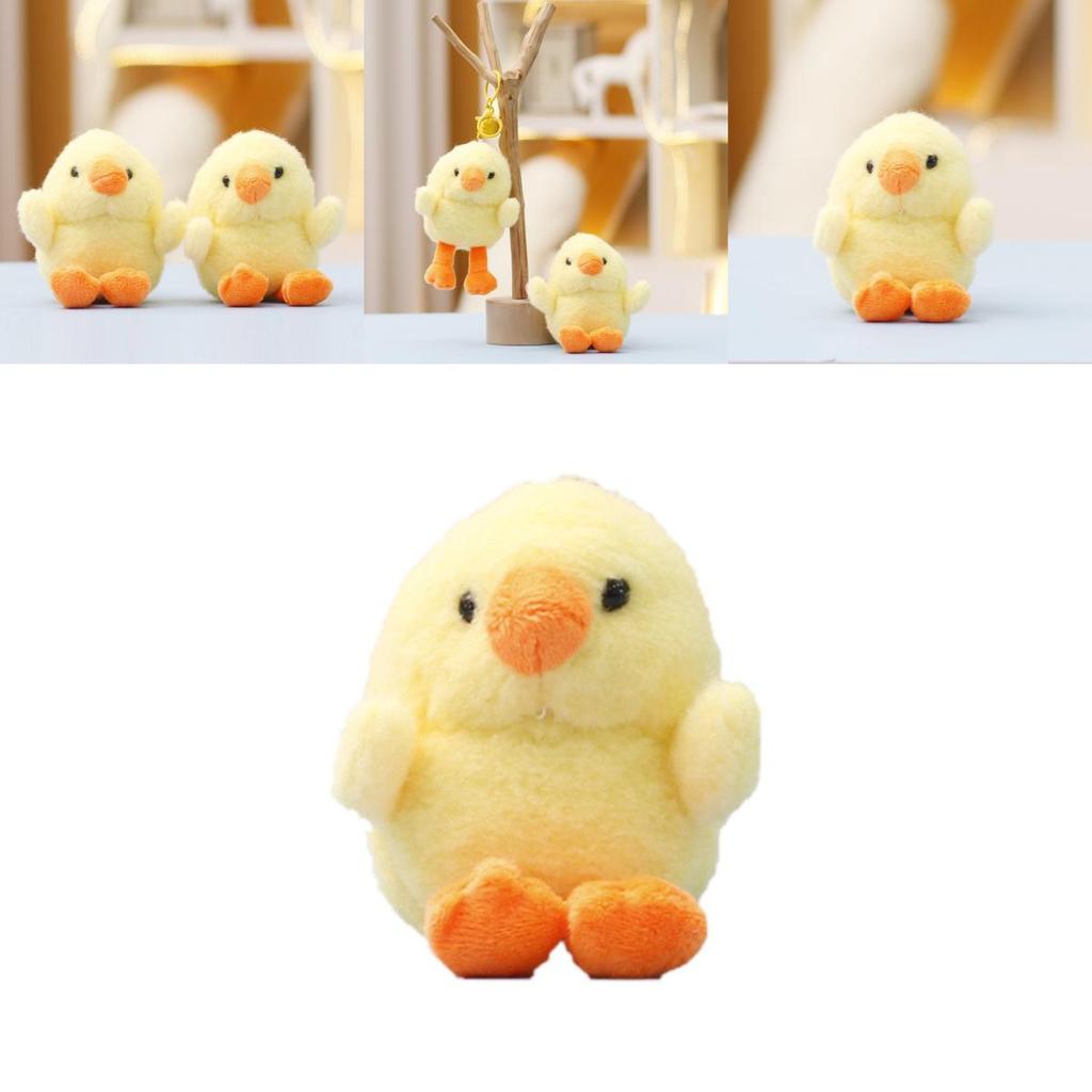 Cute Yellow Duck Plush Toy Keychain With Soft Short Pile For Bag Decor And Collectors