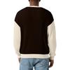 Men's Color,Blocked Stylish V,Neck Ribbed Textured Long,Sleeve T,Shirt