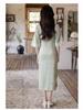 Bei Zhi Yun Green Suede Big Sleeve Cheongsam - 2025 Autumn Collection