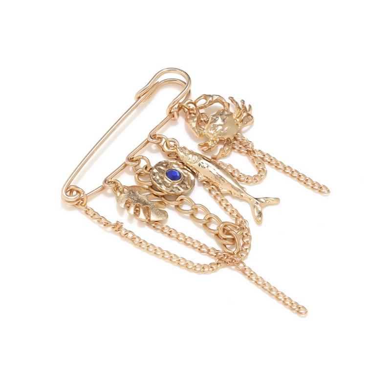 Ozean-Element Brosche für Damen Quasten-Kette Mit Stilvollem Erdbeer-Herz-Design Für Mode