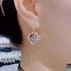 Zinc Alloy Zinc Alloy Needle Korean Fashion Crystal Earrings For Women Zircon 2025 Trending Luxury Women's Gold Color Flower Drop Earrings