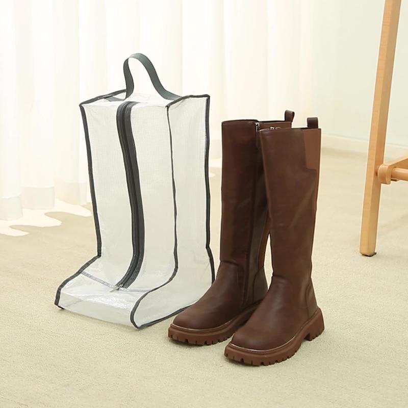 Skoskydd Nät Transparent Förvaringsväska för Skor och Stövlar med Dragkedja Bärbar Rese Dammorganisatör Skyddspåse