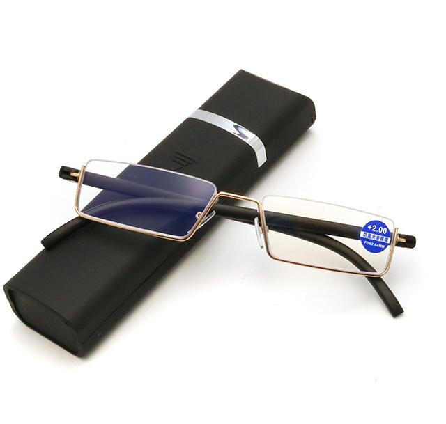 IENJOY TR90 Reading Glasses Anti-Blue Light Reading Glasses Men Half Frame Prescription Eyeglasses Male Eyewear With Case1.0-4.0