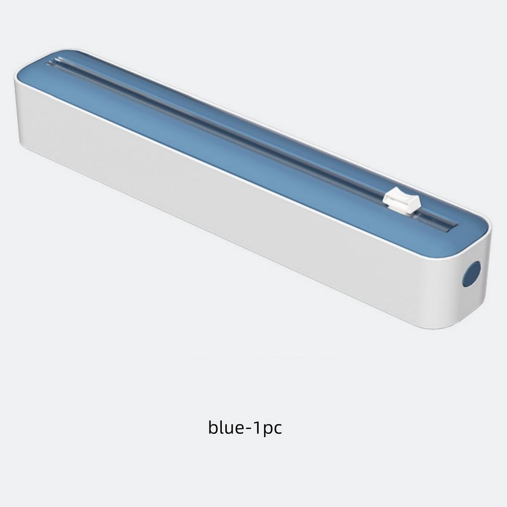 New 2-in-1 Plastic Wrap & Foil Dispenser with Slide Cutter - Durable Kitchen Organizer with Suction Cup Base for Home Use