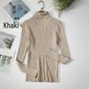 Women's Slim-Fit Knitted Turtleneck Sweater - Long-Sleeved, Solid Color, Warm for Autumn/Winter