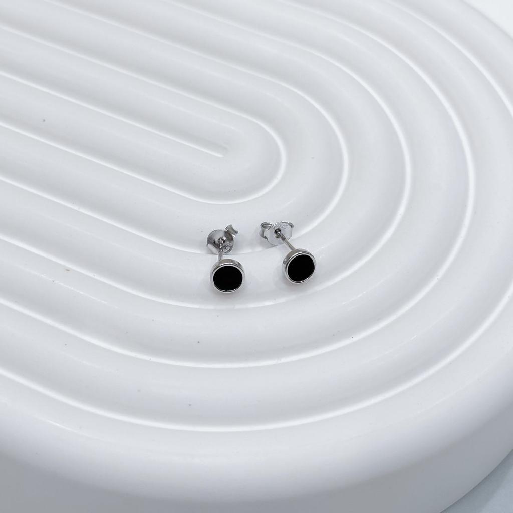 Silberohrringe mit natürlichem Onyx (2153283)
