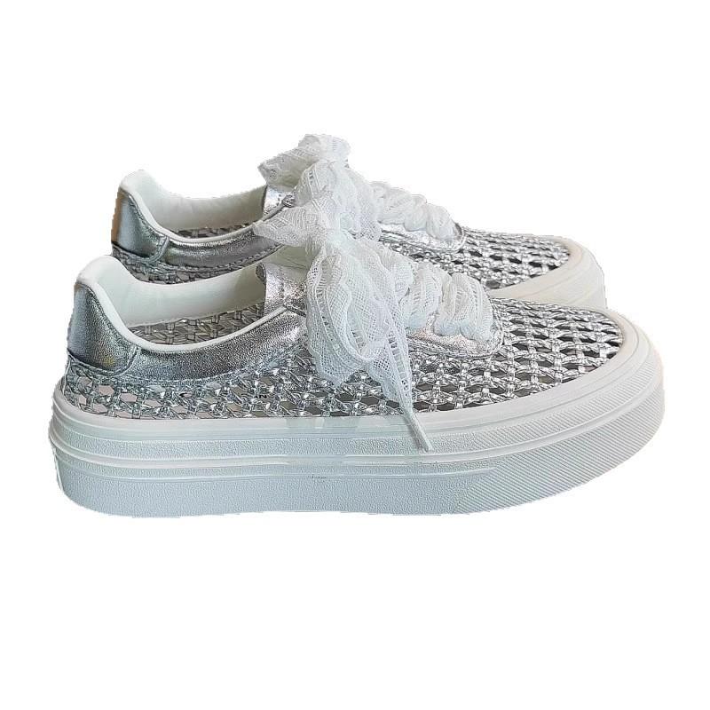 Summer Braided and Hollowed-out Thick-soled Crocs Women's Shoes and Thin Sneakers Are Breathable