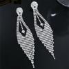 Luxury Rhinestone Tassel Earrings - Elegant Long Diamond Dangle for Women