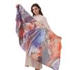Women's Tie-Dye Watercolor Cotton Linen Scarf - Soft and Stylish Headscarf