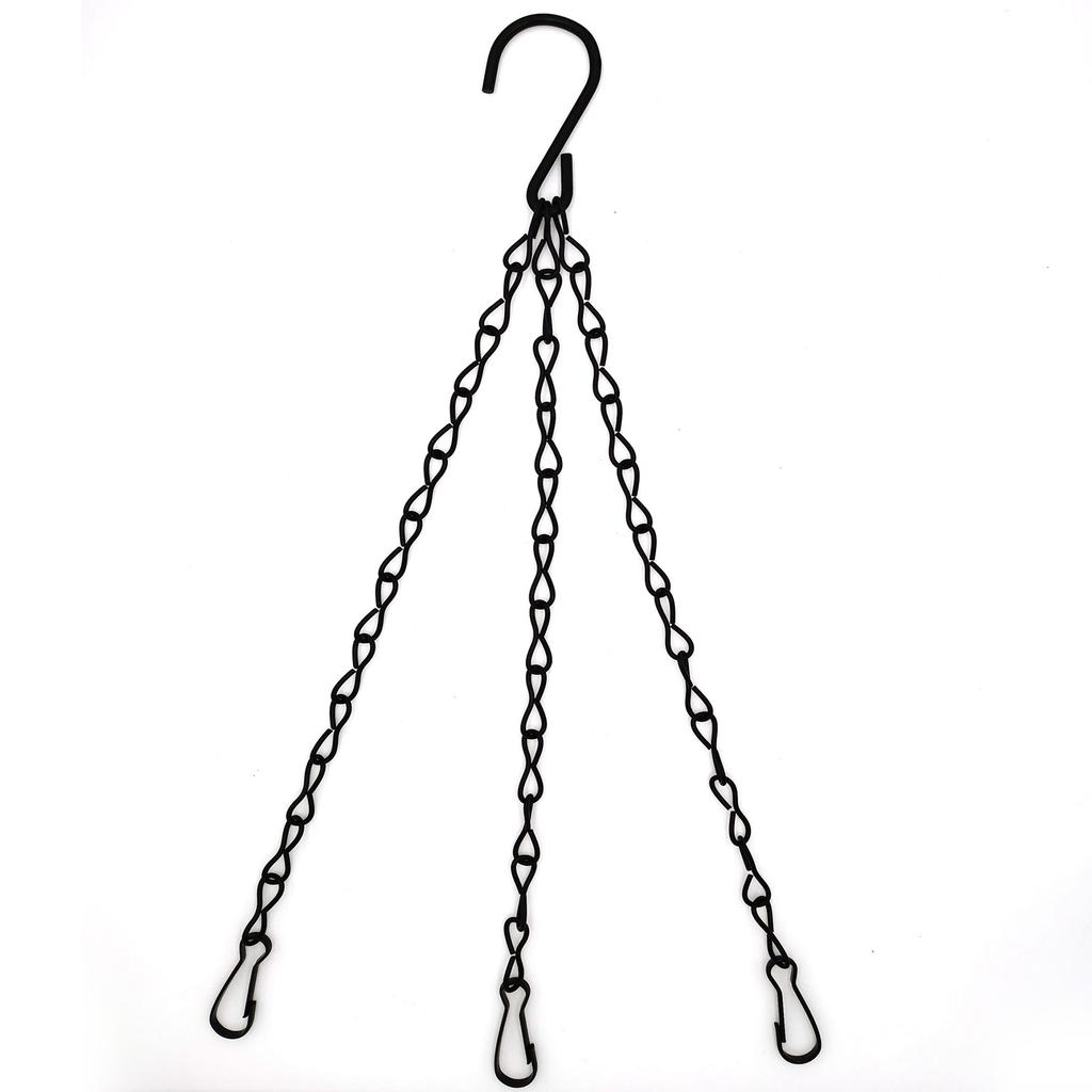 40cm Hanging Basket Chain With 3 Hooks Bonsai Hydroponic Plants Plant Grow Basin Home Garden Decor Flower Plant Pot Hanger Chain