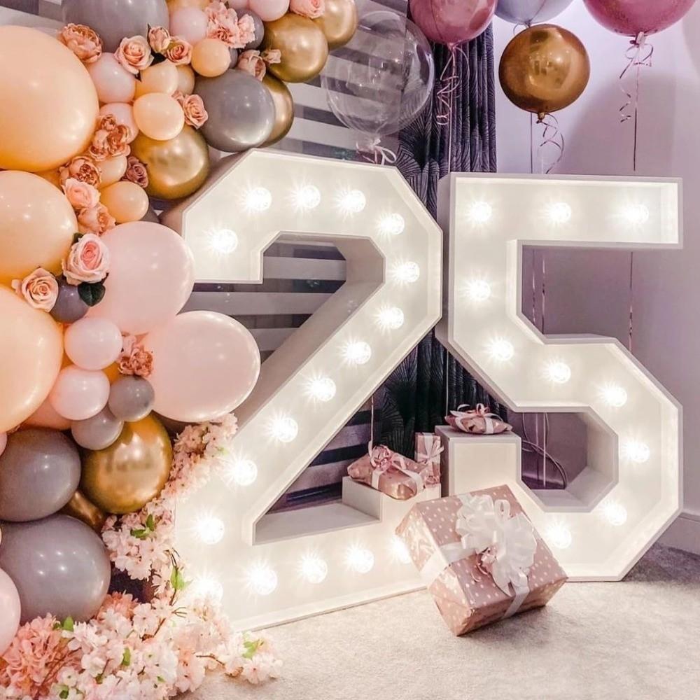 91cm LED Light Balloon Light Up Balloons Birthday Balloon Frame  Birthday Decoration