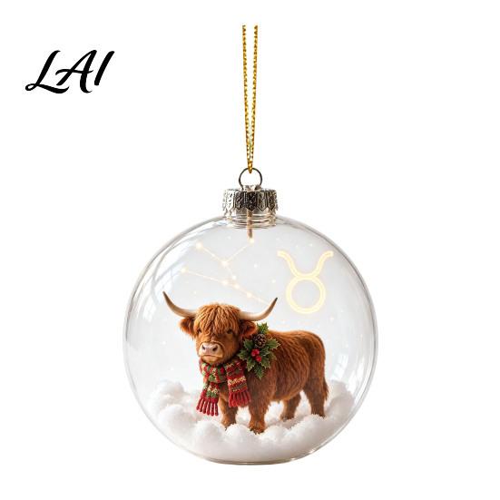 Sturdy Acrylic Holiday Ornaments Zodiac Christmas Ornament Twelve Sign Hanging Decoration 2D Collectible Horoscope Pendant for Xmas Tree,