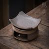 Vintage Tea Roasting Stove Set with Gilded Iron Glaze Heating Base Warm Tea Roasting Stove Tea Ceremony Accessories