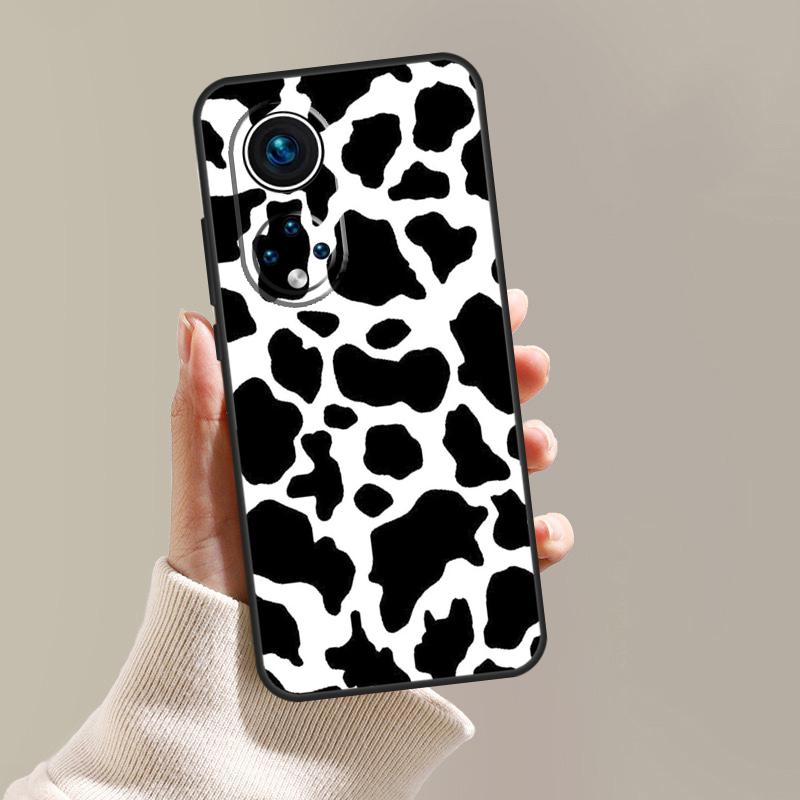 White Black Cow Print Cover For Honor X8 X8a X9 X9a X7a X7 X6a 8X 9X Magic 5 Lite Pro Honor 70 50 90 Lite Case