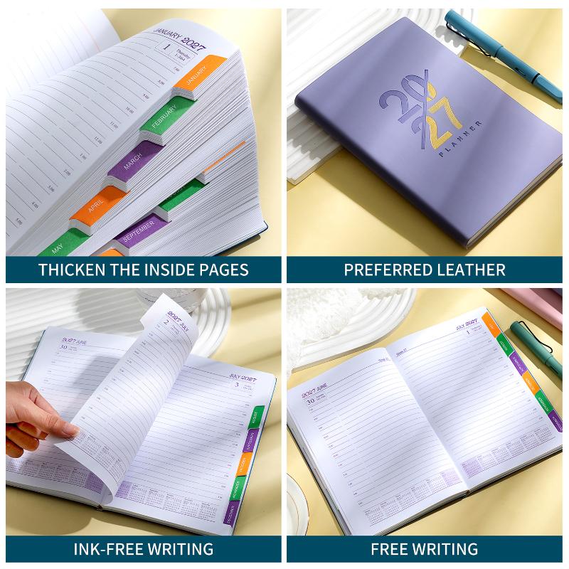 2027 English Work Schedule Planner Notepad Wear-resistant Thick Paper Efficiency Task List Notebook for Business Staff