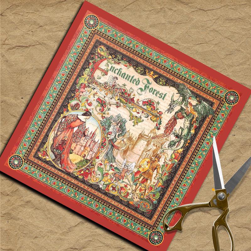 Vintage Magic Forest Decorative Stickers - 12 Sheets of Court Figure Designs for Journaling