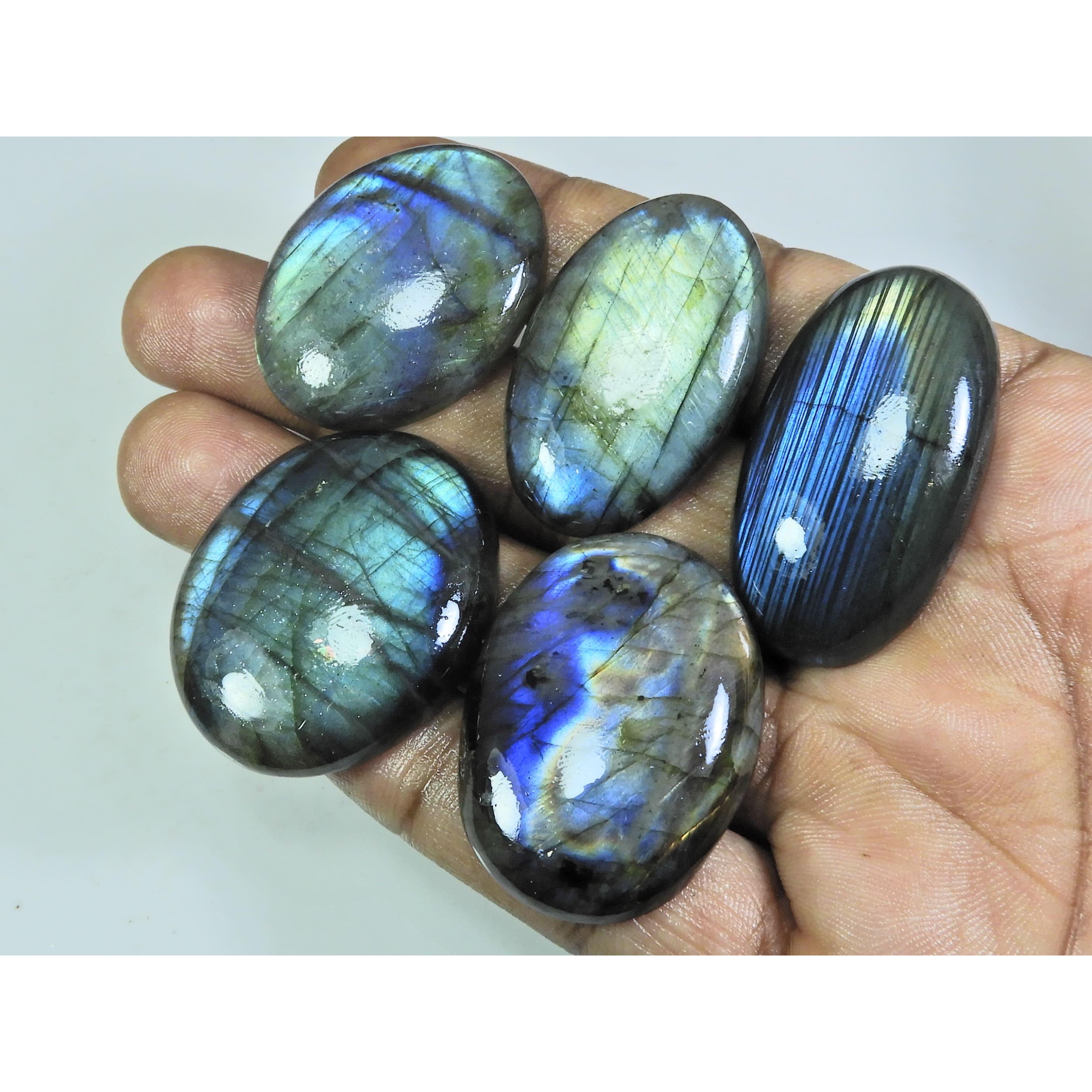 

24X36-29X36MM Natural Multi Labradorite Oval Cabochon Loose Gemstone 5PcsLot LL-942