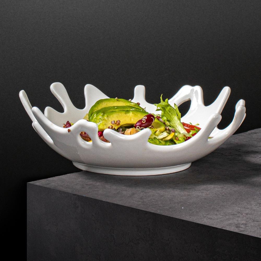 Nordic Style Irregular Porcelain Dinner Dish Heat-resistant Snack Tray Microwave Oven