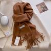 Winter Wool Scarf For Women Long Warm Cashmere Scarves Hijab Solid Lady Shawl Wrap Female Pashmina Bandana Head Scarfs New