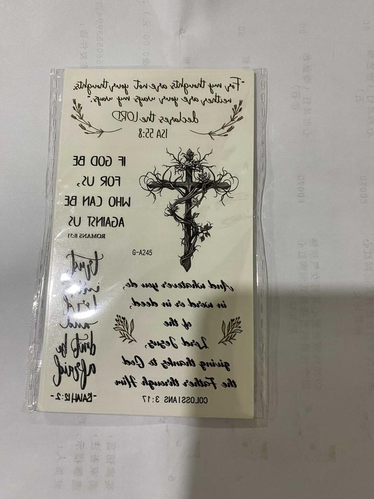 Christian Bible For Women Men New Tattoo Stickers Body Art Jesus Temporary 10 Sheets God  Home