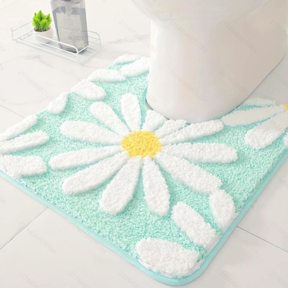 

2 шт. Коврик для пола из искусственного кашемира для ванной комнаты, коврик для входа в туалет, нескользящий впитывающий коврик для гостиной 50*50cm