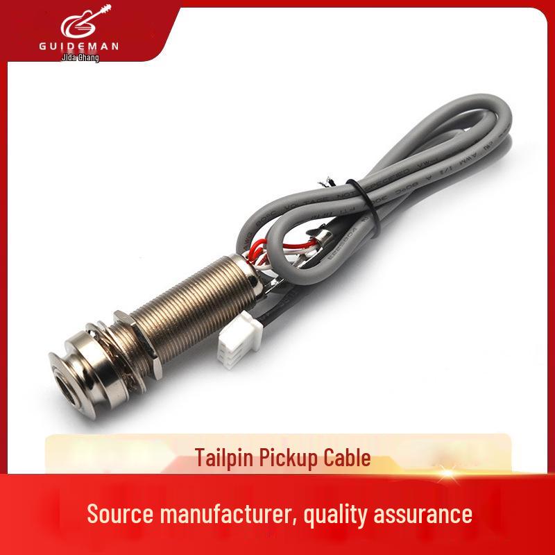 Хромированный разъемный выходной кабель для звукоснимателей гитары, 3-контактный штекер на разъем 6,35 мм. H0026